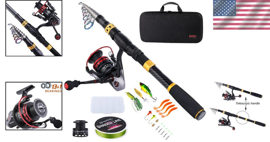 Telescopic Fishing Rod Reel Combo – Travel-Friendly Kit for Salt & Freshwater