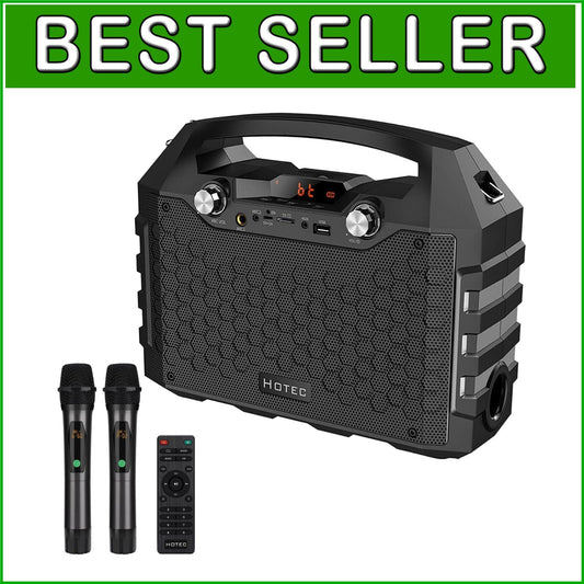 Powerful Bluetooth Karaoke Machine with UHF Mics - Ideal for Parties & Teaching