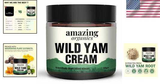 Cruelty-Free Wild Yam Cream: Natural Moisturizer and Menstrual Relief, 1 oz