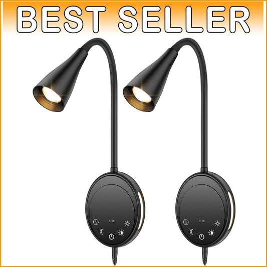 5-Level Dimmable LED Wall Sconce with Flexible Gooseneck & Night Light Feature