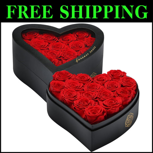Forever Roses Gift Box: 16 Grade A Red Blooms, 2-3 Year Lifespan, No Maintenance