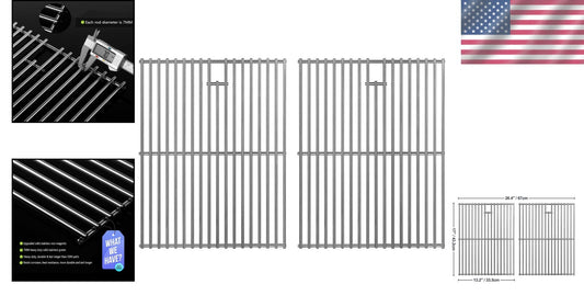 Durable 17-inch Stainless Steel Grill Grates for Nexgrill & Charbroil Models