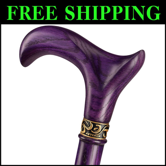 Stylish Hardwood Oak Walking Cane - 36" Ergonomic & Durable Design for Seniors