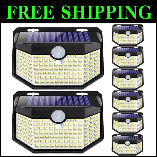 120 LED Solar Outdoor Lights with Motion Sensor - Waterproof & Energy Efficient