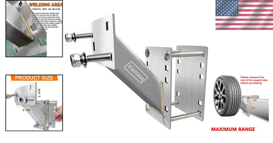 Compact Spare Tire Carrier Bracket for Most Trailer Wheels - Rust Resistant