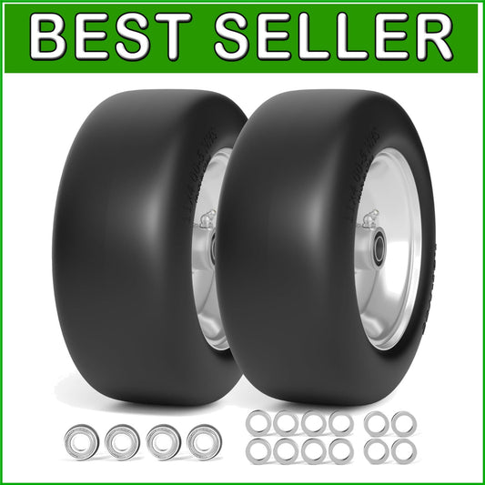 All-Terrain 11x4-5 Flat Free Lawn Mower Tires, 350 Lbs Capacity - Universal Fit