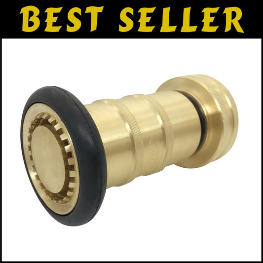 1-1/2" NST/NH Brass Fire Hose Spray Nozzle - Durable Adjustable Jet Fog Nozzle