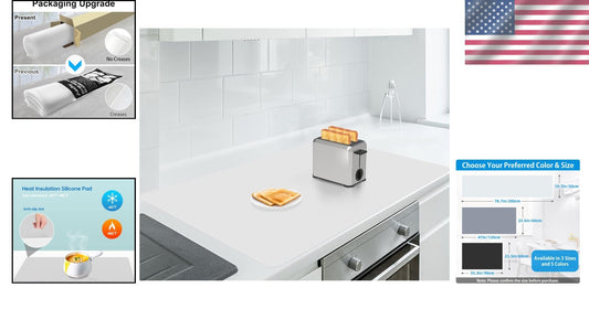 Extra Large 35.3"x23.5" Heat Resistant Silicone Counter Mat - Non-Slip & Durable