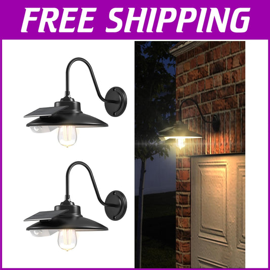 IP65 Waterproof Vintage Solar Wall Light with 3 Lighting Modes & Remote Control
