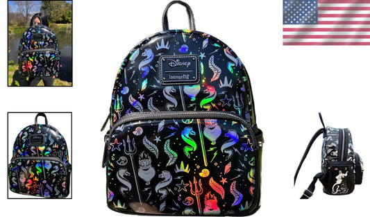 Disney Little Mermaid Ursula Mini Backpack with Adjustable Straps - 10.5 Inches