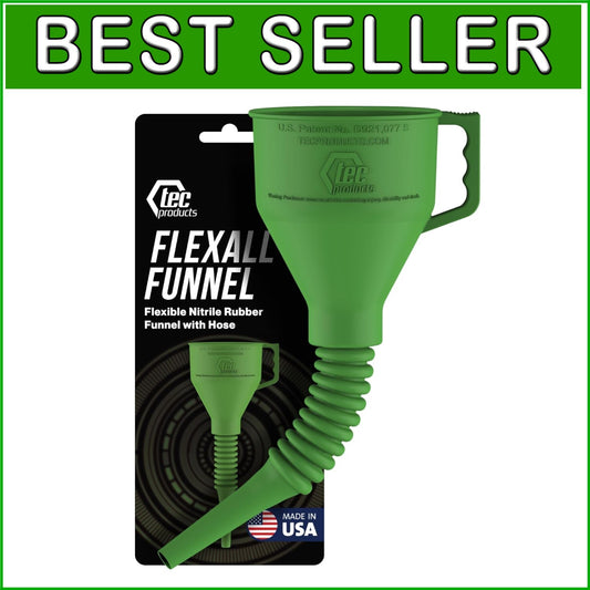 Anti-Spill Long Funnel for Automotive Use - Durable Nitrile Rubber Construction