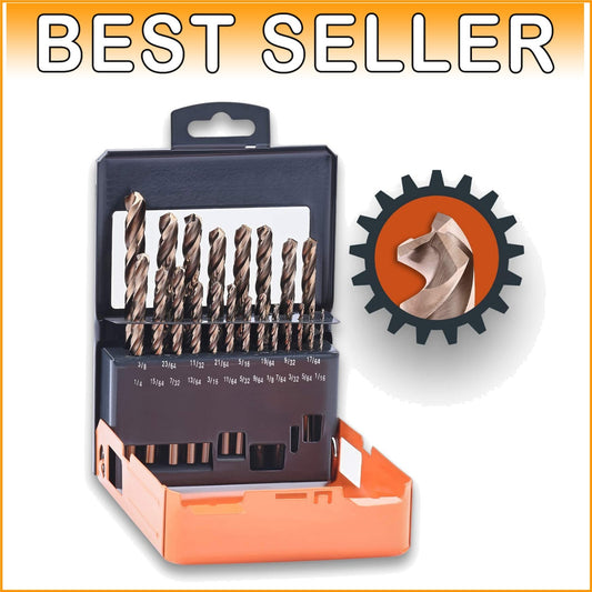 21-Piece Precision Drill Bits Set in Metal Index Case - HSS Cobalt & Three Flute