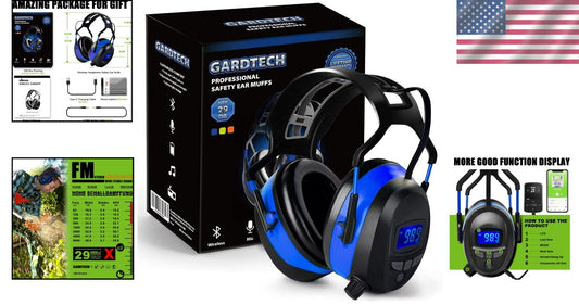 Advanced Bluetooth Earmuffs with FM Radio & Long-lasting Rechargeable Battery