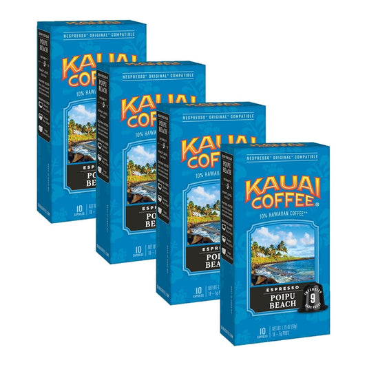 Hawaiian Dark Roast Espresso Capsules - Intensity 9 for Nespresso, 40 Pods