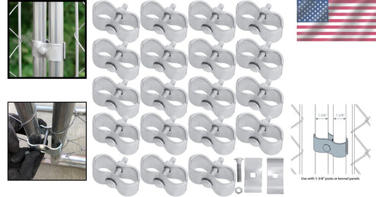 20 Modern Rock-Solid Dog Kennel Panel Clamps - Weather-Resistant Steel