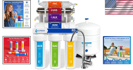 Compact RO Water Filtration System with UV & Alkaline Technology - 4 Gallon Tank