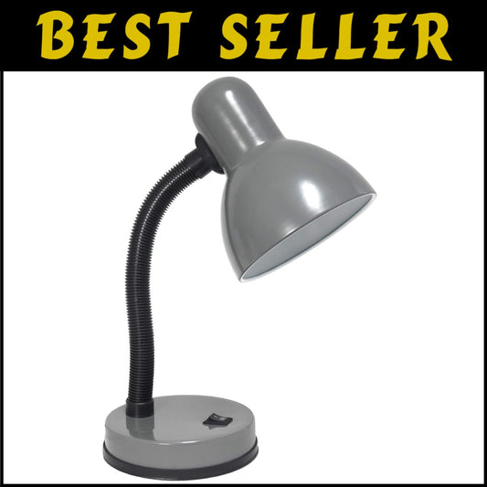 Modern Gray Desk Lamp Set of 12 with Adjustable Height & LED Convenience