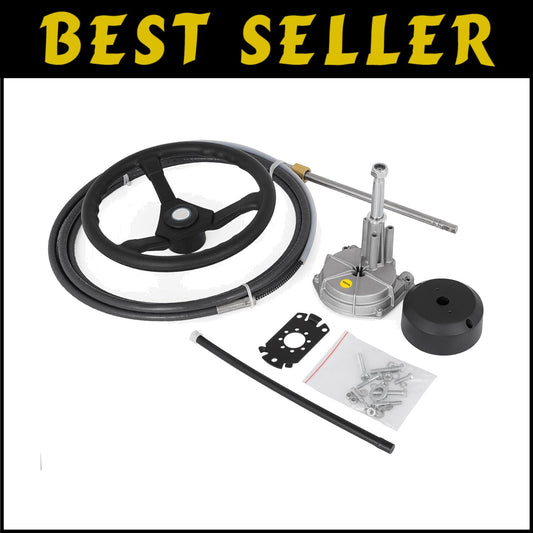 Durable 13.5" Rotary Steering System Kit - Rust-Resistant Marine Design