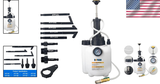 Automotive Fluid Transfer Pump Kit - 3L Capacity with Pressure Gauge & Adapters