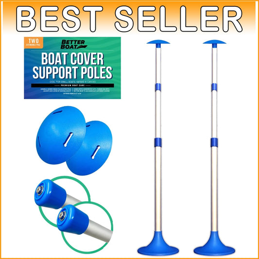 Durable 2-Pack Boat Cover Support Poles - Telescopic for Optimal Rain Protection