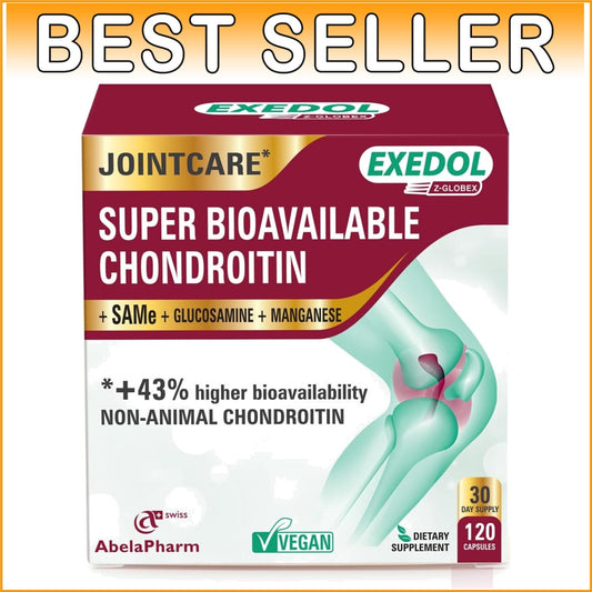 Optimal Bone & Joint Support - Vegan Chondroitin Glucosamine Capsules, 120 Count