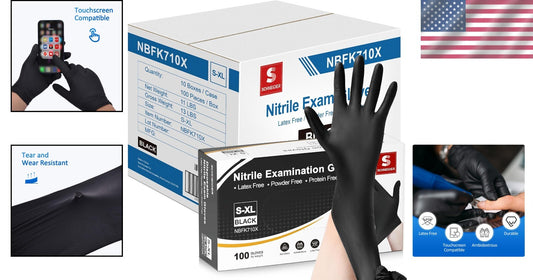 Bulk 1000 Black Nitrile Gloves - Small Size, Powder-Free & Puncture Proof
