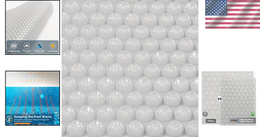 Clear 18x36FT Solar Blanket for Inground and Above-Ground Pools - 12Mil Thick