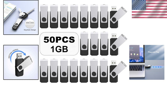 Convenient 50-Pack 1GB USB Flash Drives - Versatile & Compact Memory Solutions