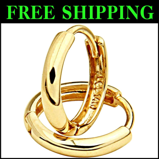 Classic 14K Yellow/White Gold Huggie Earrings - 8x8 mm for All Occasions