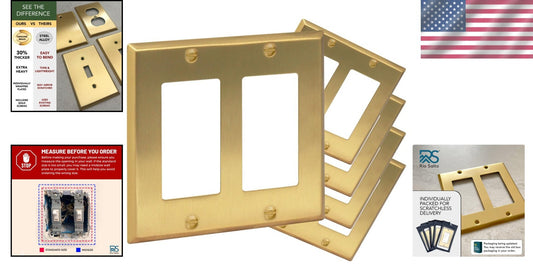 Sophisticated Gold Outlet Covers - 5-Pack Decorative Switch Plates for Homes