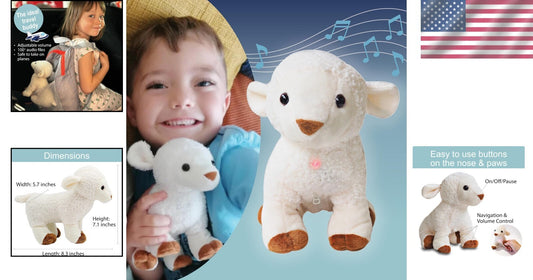 Huggable Singing Lamb Plush Toy with Bible Stories & Songs – Ideal Gift for Kids