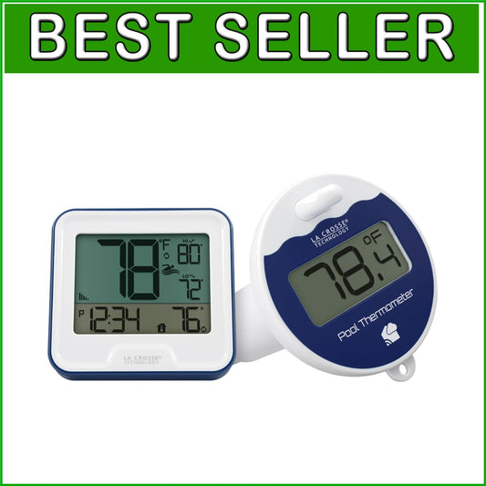 Wireless Pool Thermometer with Indoor LCD Display - 330ft Range & App Ready