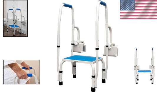 Heavy-Duty Bathtub Step Stool with Handle for Seniors - 300 lbs Weight Capacity