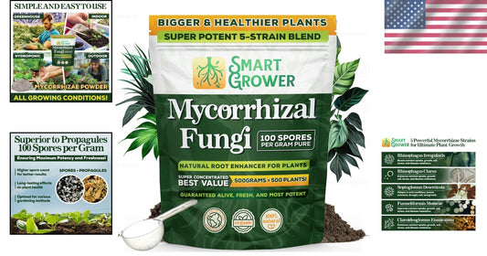 5-Strain Mycorrhizal Fungi Blend - Potent Support for Garden and Lawn Growth