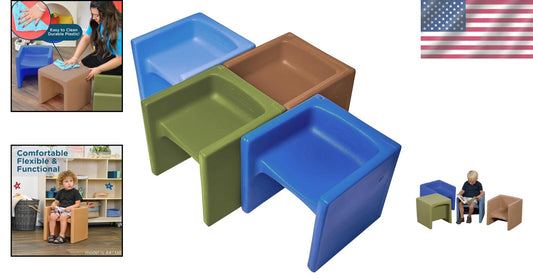 3-in-1 Cube Chairs Set for Kids - Fun, Durable & Ergonomic Classroom Seating