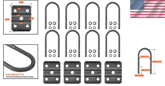 5-1/2" U Bolt Kit with Hex Nuts for 3,500 lb Round Axles, Secure & Reliable