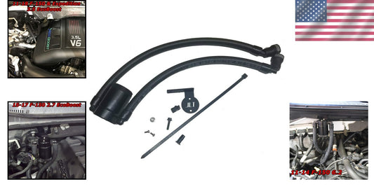 2011-2019 F150 Black Anodized Oil Separator - Easy Plug-N-Play Installation