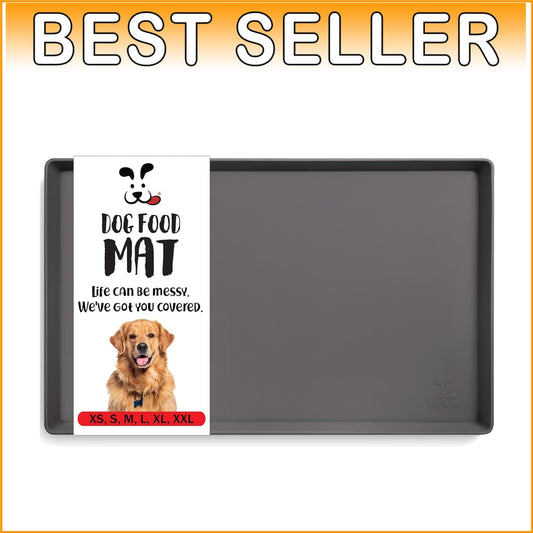 Extra-Large 28" x 18" Dog Food Mat - Waterproof & Chemical-Free, Shadow Color