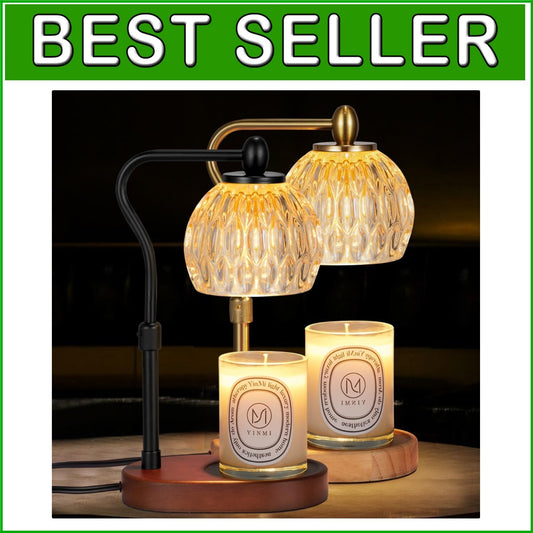 Elegant Set of 2 Adjustable Candle Warmers with Timer & Dimmer - Gold + Black