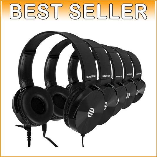 Durable, Adjustable 10-Pack Earphones for Kids - HQ Sound for School & Travel