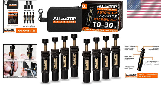 Adjustable Auto-Stop Tire Deflator Kit 10-30 PSI - Offroad Adventure Essential