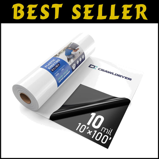 Durable 10' x 100' Black & White Panda Film - Multi-Purpose Vapor Barrier Cover