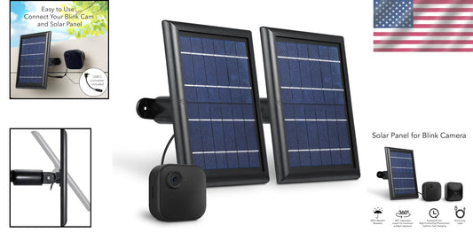 Weatherproof 2-Pack Solar Panels with Internal Battery for Blink Outdoor Cams