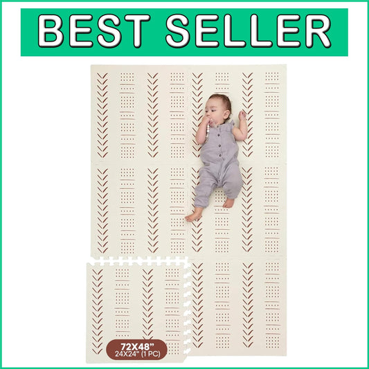 Extra-Large 72" x 48" Interlocking Play Mat - Safe Crawling Surface for Infants