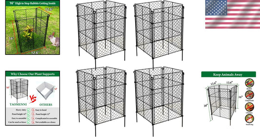 Heavy-Duty Plant Cages - 12.6" x 16" Animal Protection for Outdoor Gardens