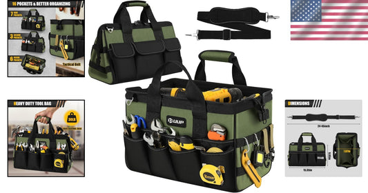 Durable 15-Inch Tool Bag with Adjustable Shoulder Strap - Ideal for Mechanics