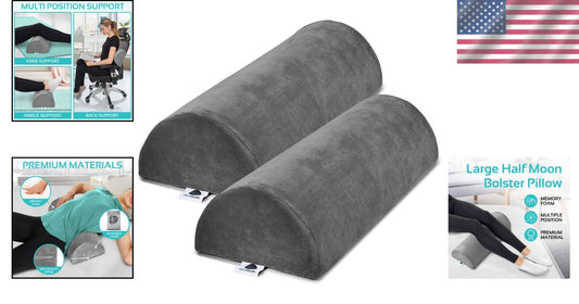 Multi-Position Lumbar Support Bolster Pillows for Legs & Head - Machine Washable