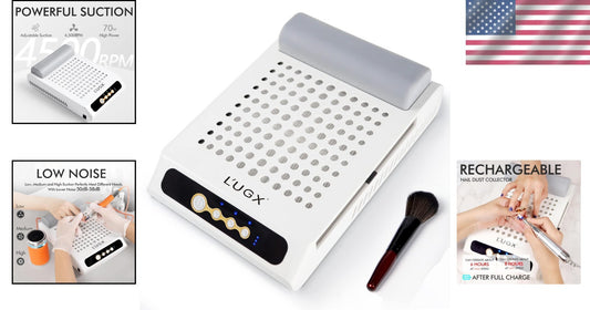 Cordless Nail Dust Collector with 2 Reusable Filters - Low Noise Operation