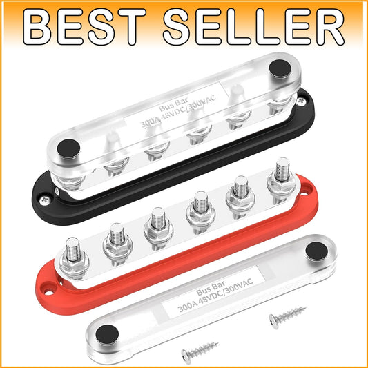 Heavy-Duty 300A Terminal Block with Polycarbonate Cover - Ideal for All Vehicles