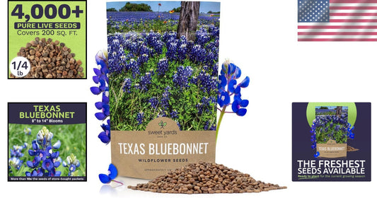 Bulk 1/4 Pound Bluebonnet Seeds - Over 4000 Fresh Wildflowers for Texas Gardens